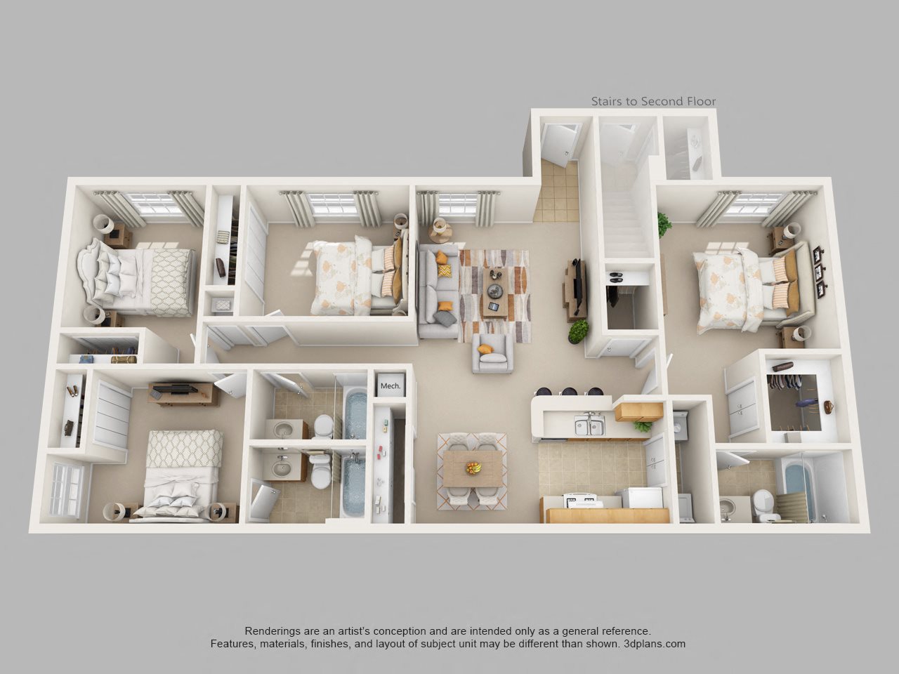 4 Bedroom 3 Bath Floor Plan 4